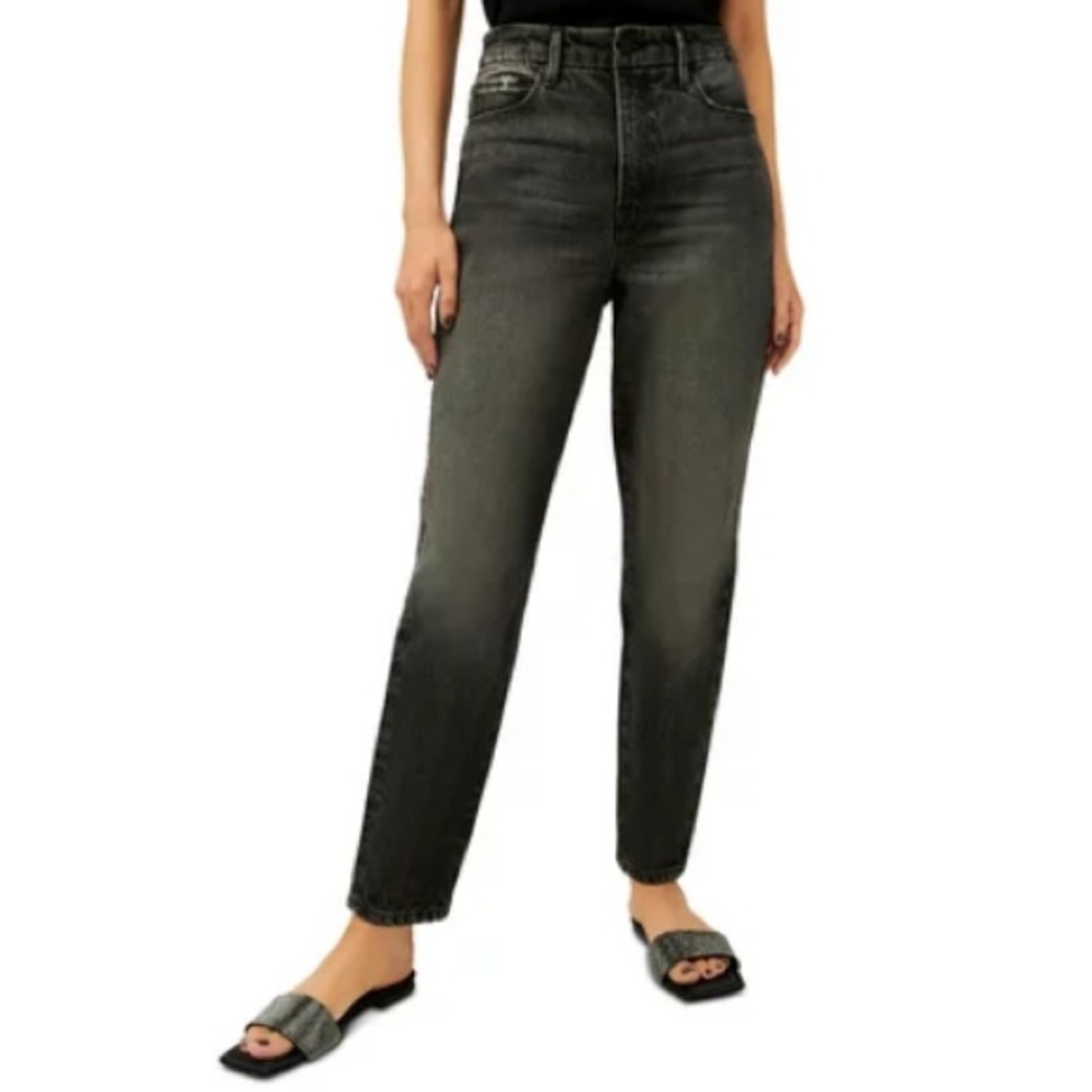 NEW Good American Good Mom High Rise Mom Distressed Jeans, Size 24, Size 00